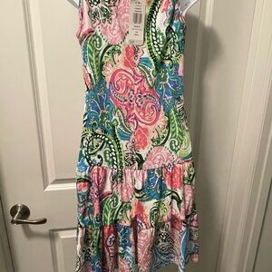 Ivy Lane Size Small Colorful Paisley Print Dress.  Gives Lily Pulitzer Vibes.